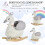 Cavalinho de balanço em forma de cisne bebê, branco e cinza, 60 cm 7