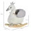 Cavalinho de balanço em forma de cisne bebê, branco e cinza, 60 cm 5