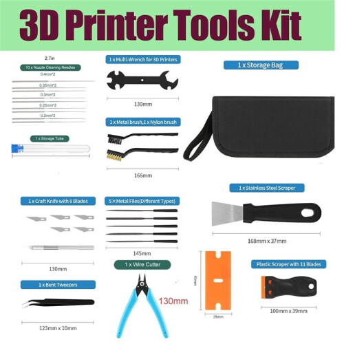 38Pcs 3D Printer Tools Kit with Storage Case,3D Printer Accessories,for 3D Printing Cleaning,Finishing and Removing 1