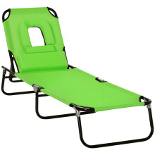 Tumbona Plegable Verde 190 x 56 x 28 cm
