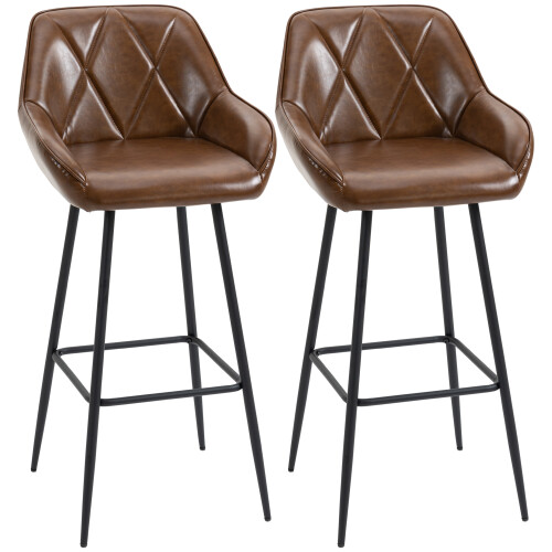 Homcom Taburetes de Bar Marrón 50 x 47.5 x 102.5 cm