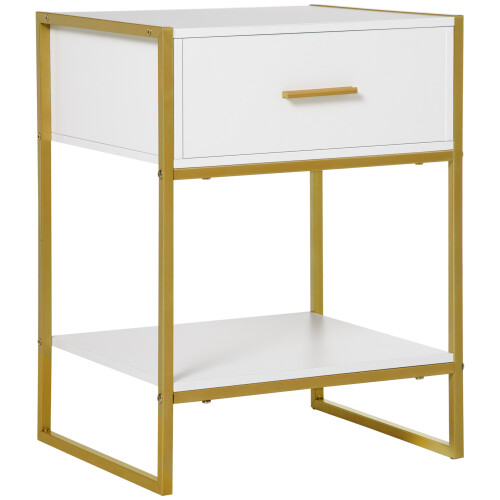 Homcom Mesilla de Noche Blanco 45 x 40 x 60 cm
