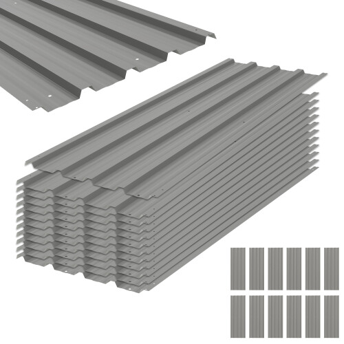 Outsunny Paneles Acero Galvanizado Gris 129 x 45 cm