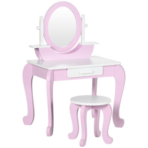 ZONEKIZ Tocador Infantil Rosa 65.5 x 46 x 93 cm