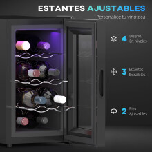 Vinoteca Negro 26.5 x 51.5 x 47.5 cm