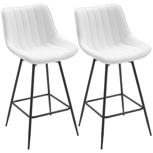 Homcom Taburetes de Bar Blanco 47 x 54.5 x 97.5 cm