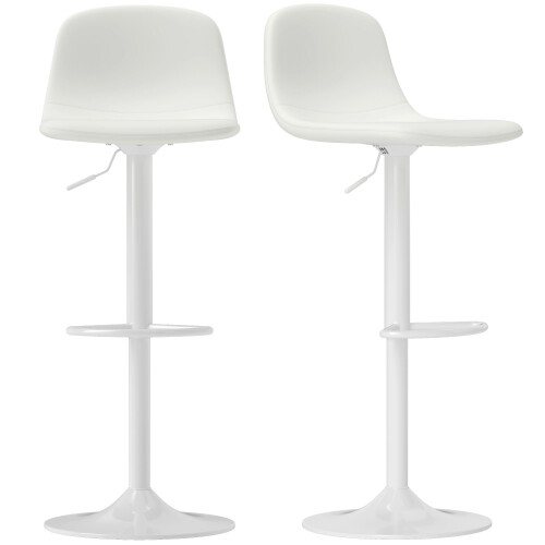 Homcom Taburetes de Bar Blanco 40.5 x 44 x 104 cm