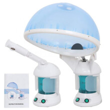 Mini 3-in-1 Facial & Hair Steamer with Ozone Bonnet Hood | Tabletop Home Spa for Skin Care & Hair Moisturizing