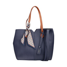 Borsa a mano - RIEKER - Moletta - Blu - Chiusura con zip e patta magnetica - 2 manici removibili