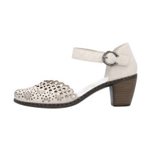 Sandali - RIEKER - Pelle - Tacco largo - Beige - Cinturino regolabile