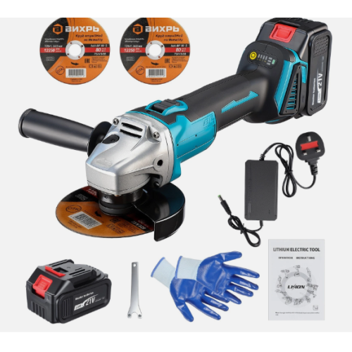 21V Cordless Brushless Grinder 125mm + 2 Batteries 2