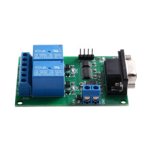 Remote Control Board Serial Port Relay Module 12V 2 Channel DB9 Female RS232 Remote Control Board