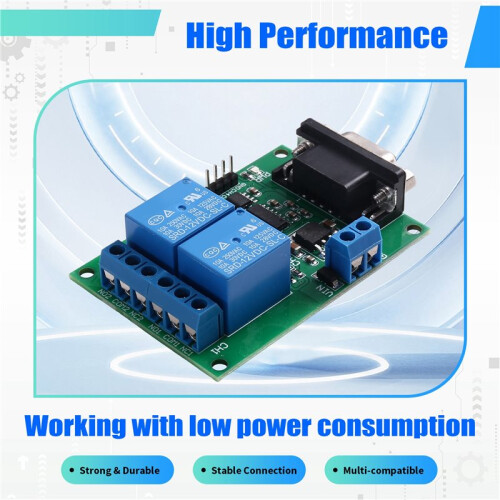 Remote Control  Board Serial Port Relay Module  12V 2 Channel DB9 Female RS232 Remote Control  Board 2