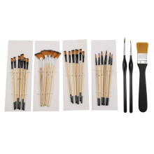 26-Delige Verfkwastenset voor Acrylverf, Olieverf, Aquarel en Gouache met Platte, Ronde, Filbert- en Waaierkwasten voor Details