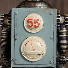Figurine Miniature de Robot Steampunk Rétro en Résine, Objet de Collection Artisanal, Décoration pour Salon ou Maison