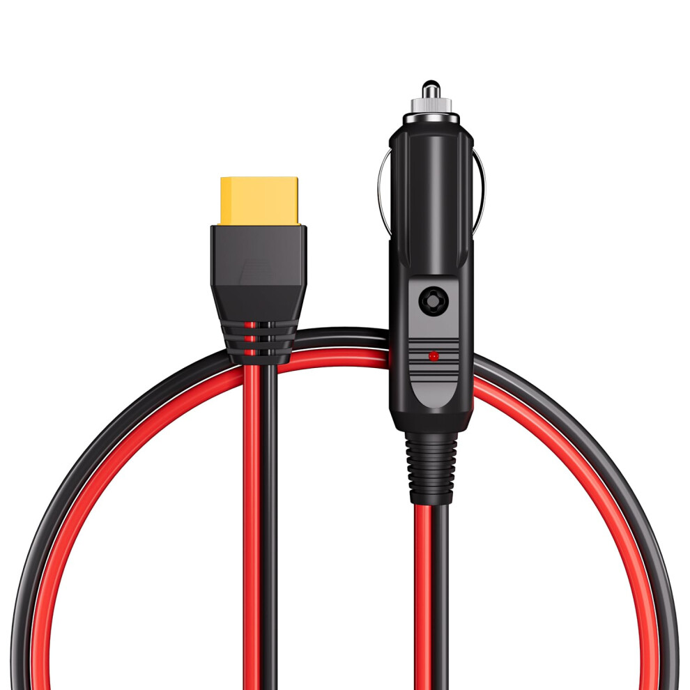 Aferiy Car Charger Cable With Cigarette Lighter To Xt90, 3 Metres, 14Awg (2Mmâ²), And Red/Black 706384796408