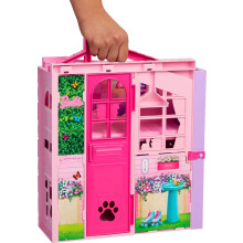 Barbie Weekend Escape House Playset with 10 Accessories Including Cookies to Bake, Kitten, 4 Play Areas, 2 Bunk Beds & 360-degree Play