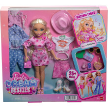 Barbie Dream Besties Festival Looks Set, Including Barbie "Malibu" Doll with Long, Blonde Stylized Hair, 10+ Removable Fashions & Accessories