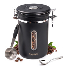 Stainless Steel Coffee Canister 1800ml Airtight Vacuum Storage Coffee Bean