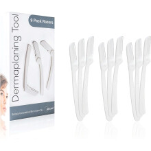 Dermaplaning Tool (9 Count), Easy to Use Dermaplane Razor for Face, Practical Hair Remover Blade for Eyebrows and Peach Fuzz