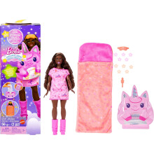 Barbie Party Unboxed Doll & Accessories, Sleepover Reveal Series with 7 Surprises Including Glow-in-The-Dark Activity Pink Pajama Doll