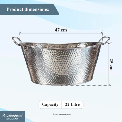 Buckingham Stainless Steel Multi-Purpose / Beverage Tub Hammered 1