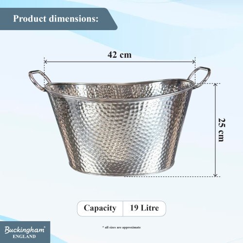 Buckingham Stainless Steel Multi-Purpose / Beverage Tub Hammered 1