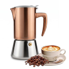4 Cup Stainless Steel Espresso Maker Cup Stove Top Coffee Percolator Moka Pot