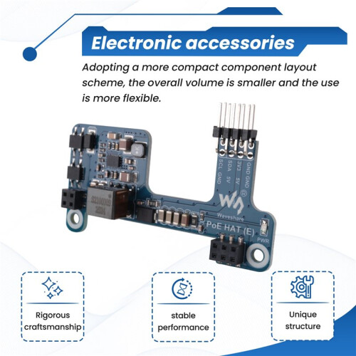 Waveshare PoE HAT(E) pour Raspberry Pi Ethernet Power  Expansion Board pour Raspberry Pi 3B+/4B pour IEEE 802.3Af 1 PièCes 2
