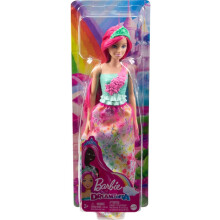Barbie Dreamtopia Royal Fashion Doll with Dark-Pink Hair & Sparkly Bodice Wearing Removable Skirt, Shoes & Headband Accessory