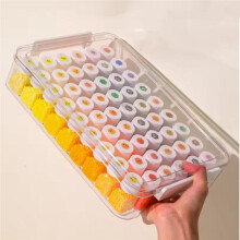 Transparente Aufbewahrungsbox mit 54 Kleinen Quadratischen Gläsern - Ideal für Kleinen Schmuck und Bastelzubehör