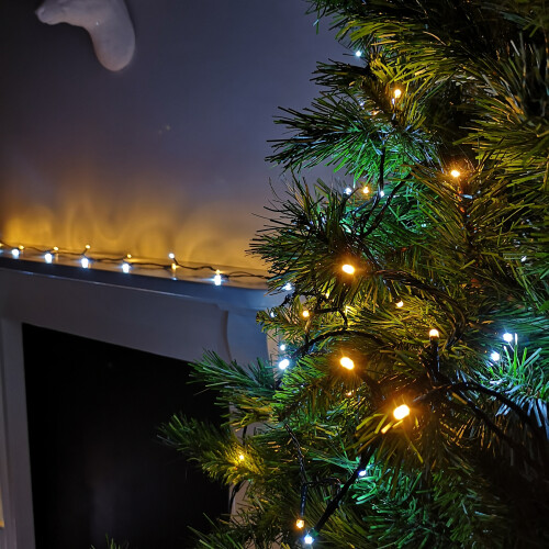 Premier 38.3m 480 LED SupaBrights Christmas String Lights with Timer in Cool & Warm White 1