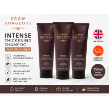 Grow Gorgeous Intense Thickening Hair Shampoo Fuller Looking Hair 250ml 3 Packs
