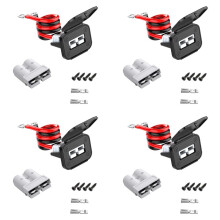 4X Connecteur pour Anderson, Connecteur de Connexion/Déconnexion Rapide de Batterie 8AWG 50AMP, Connecteur de Câble de Batterie 1,64 Pi, Câblage de