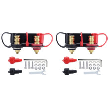 2X Kit de Borne de Charge de Batterie à Distance avec Support de Montage Robuste pour UTV RV Auto Tondeuses Bateau