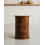 Large Dark Brown Drum Bedside Table with 3 Drawers 3