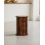 Large Dark Brown Drum Bedside Table with 3 Drawers 2