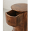 Large Dark Brown Drum Bedside Table with 3 Drawers 5