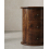 Large Dark Brown Drum Bedside Table with 3 Drawers 6