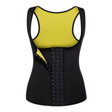 (Black, 5XL) Chloroprene Rubber Sauna Vest Slimming Waist Shaper Sweat Shirt Tight Corset Body Shaper
