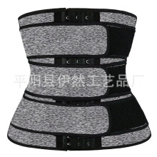 (Ash Gray Three-Row Buckle Triple Waist Belt, XL) Justerbart midjebälte i neopren för kvinnor - Bantning och formning, svettkontrollkorsett