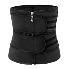 (2.0 Double Waist Belt in Black, XXXL) Damemidjebelte for trening og svetteforming, slankebelte for magekorsett