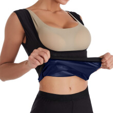 (PU Blue, XL) Women's Silver Coated Body Shaper Vest for Fitness Running, Sweat-Absorbing Waist Shaper & Abdomen Control Sportswear