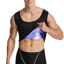 (PU Blue, 4XL/5XL) Herren-Taillenformer mit silberner Beschichtung – Schweißabsorbierender Sauna-Bodyformer für Bauchkontrolle und Sport