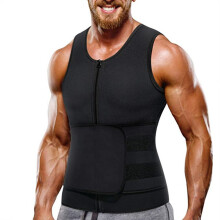 (Black Single Belt Men, L) Herr neopren midjeträningsväst - bantningsdräkt för fitness