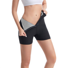 (Silver Coated Button 3/4 Pants, L) Yoga High-Waisted Button Shapewear Sweat Pants – Tight Fitness Sportswear Long Pants