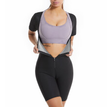(Silver Coated, XL) Women's Sweat-Activating Shapewear Bodysuit for Running & Body Sculpting