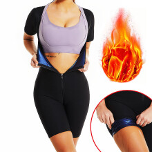 (PU Blue, 3XL) Women's Sweat-Activating Shapewear Bodysuit for Running & Body Sculpting