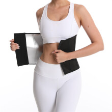 (Silver, XL) Taillenformer-Fitnessgürtel für Damen, Figurformender Schweißgürtel mit Knopfverschluss