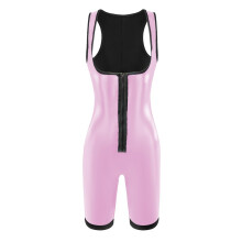 (Pink, XXXL) Women's Body Shaping Sweat Suit for Running & Fitness Workout Bodysuit